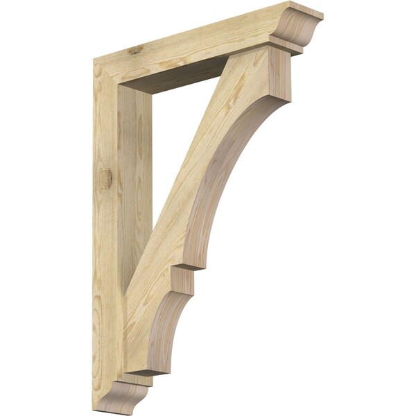 Ekena Millwork Balboa Traditional Rough Sawn Bracket w/ Offset Brace, Douglas Fir, 6"W x 30"D x 42"H BKT0604X30X42BOA01RDF - main